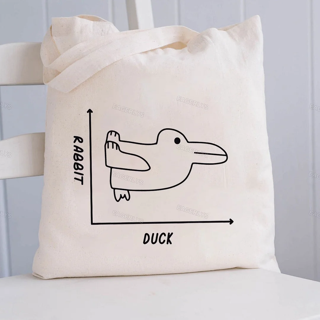 Eagerlys Rabbit and duck can't tell the difference between Tote Bag Eagerlys
