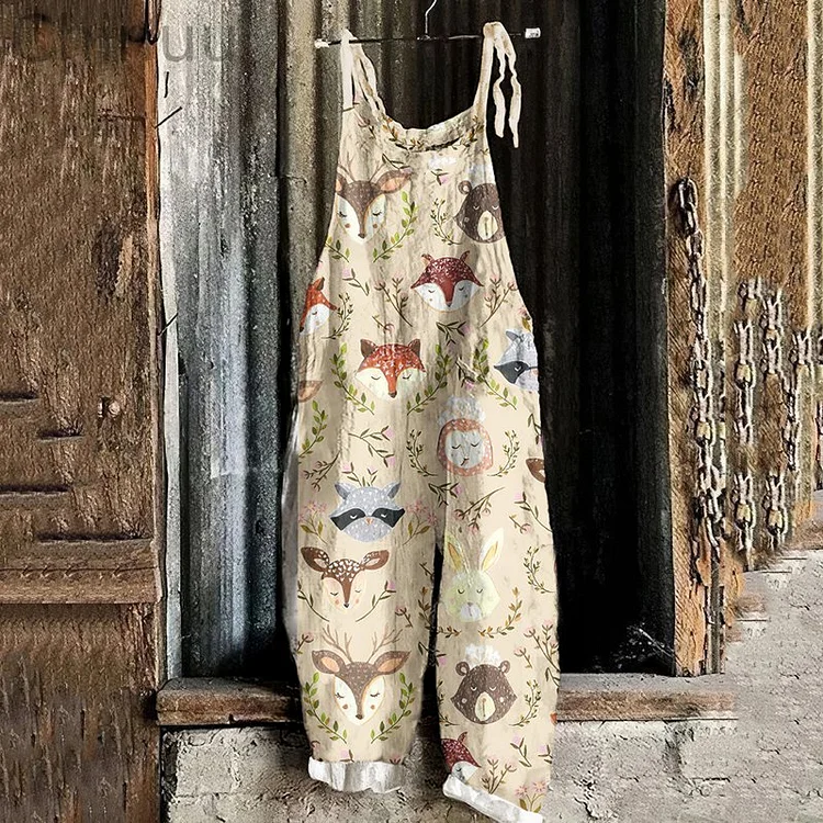 Farm Art Print Casual Jumpsuit