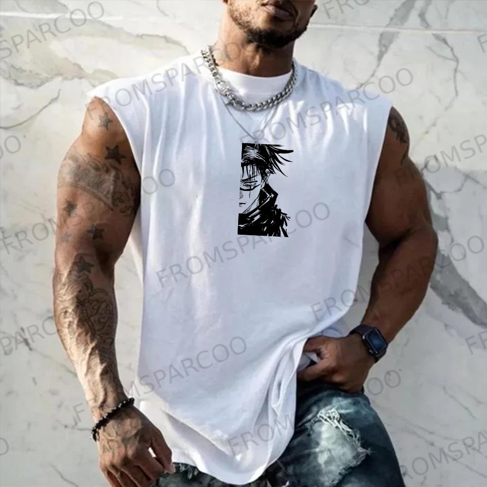 Casual Anime Villain Print Fitness Tank Top