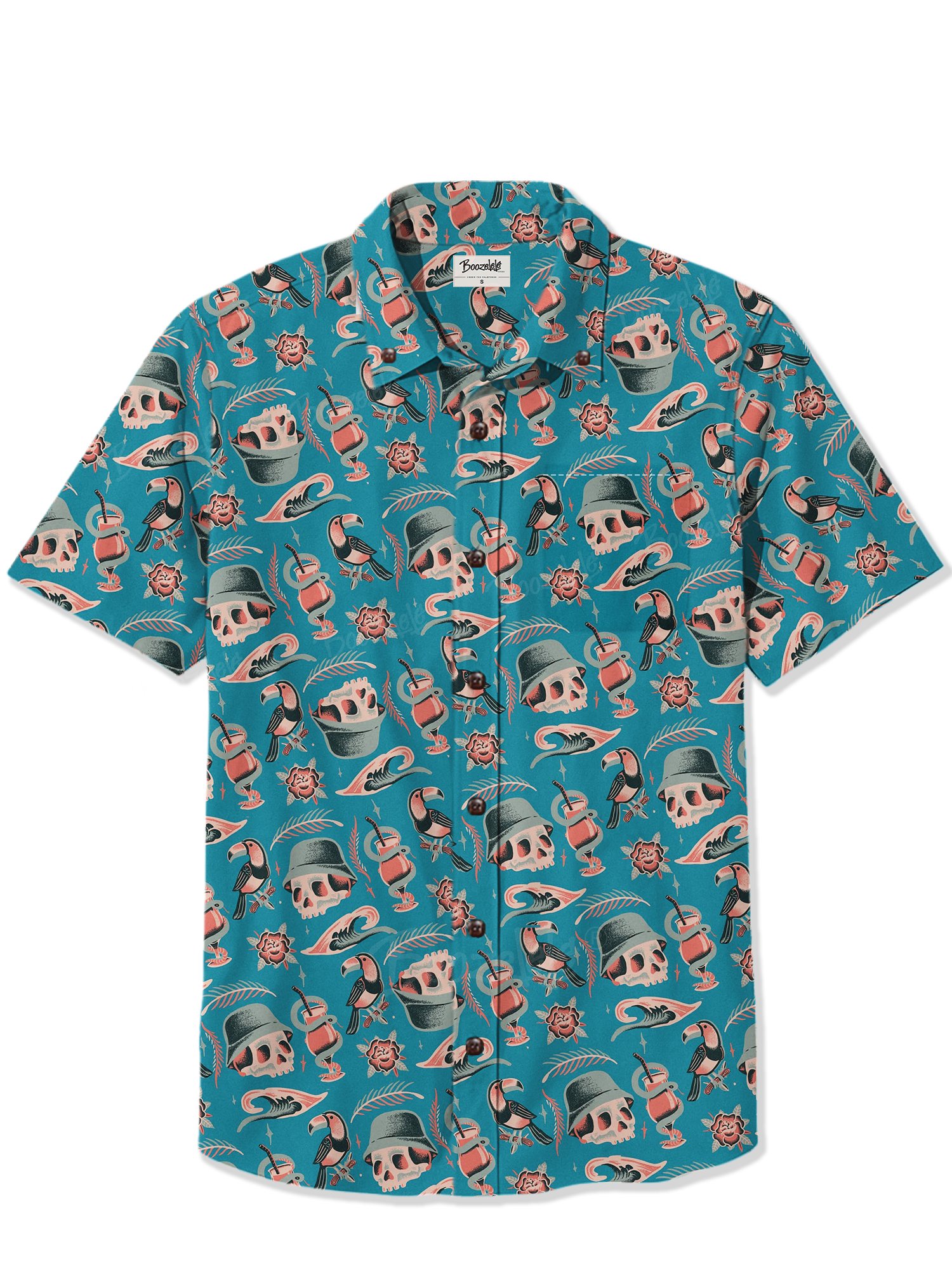 Toucan And Holiday Skull - 100% Cotton Shirt