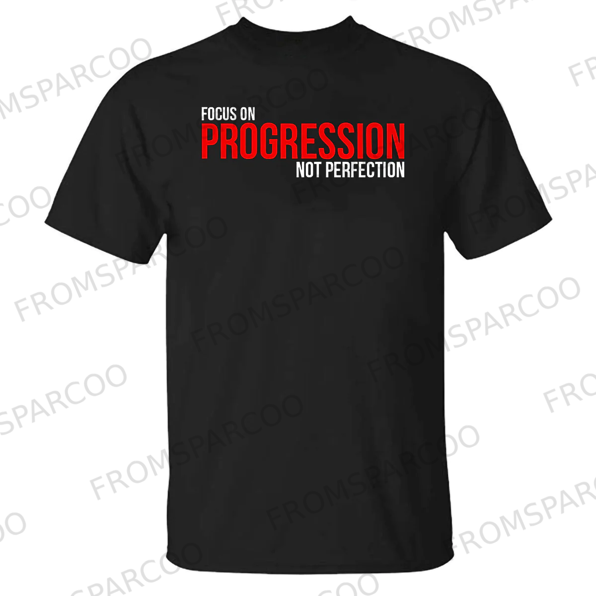 Focus On Progression Not Perfection Printed T-shirt