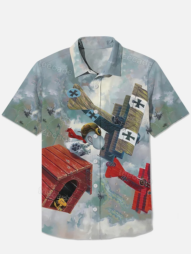 Teecade Teecade Flying Kennels And Fighter Jets Art Print Shirt