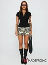 Voltage Denim Mini Skirt Camouflage