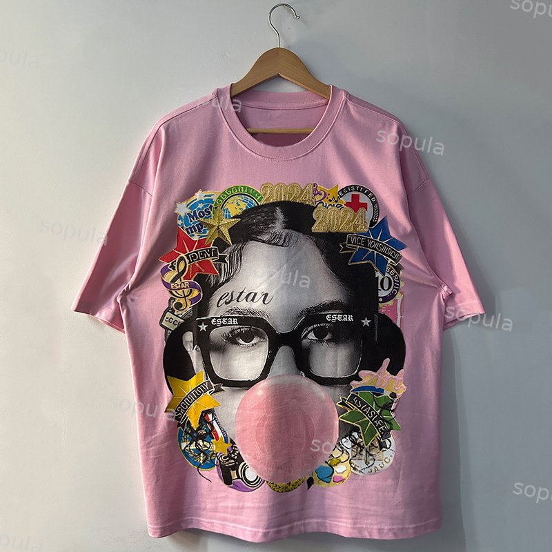 Vintage Portrait Graphic 100% Cotton T-Shirt Cropped Tees
