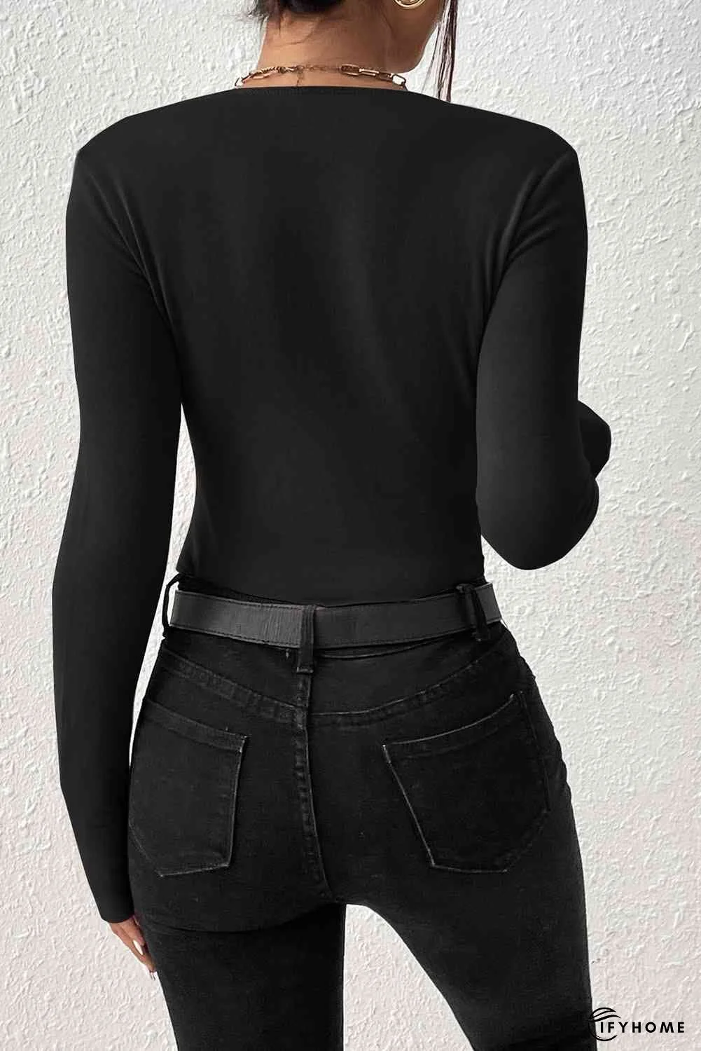 Scoop Neck Long Sleeve Bodysuit | IFYHOME