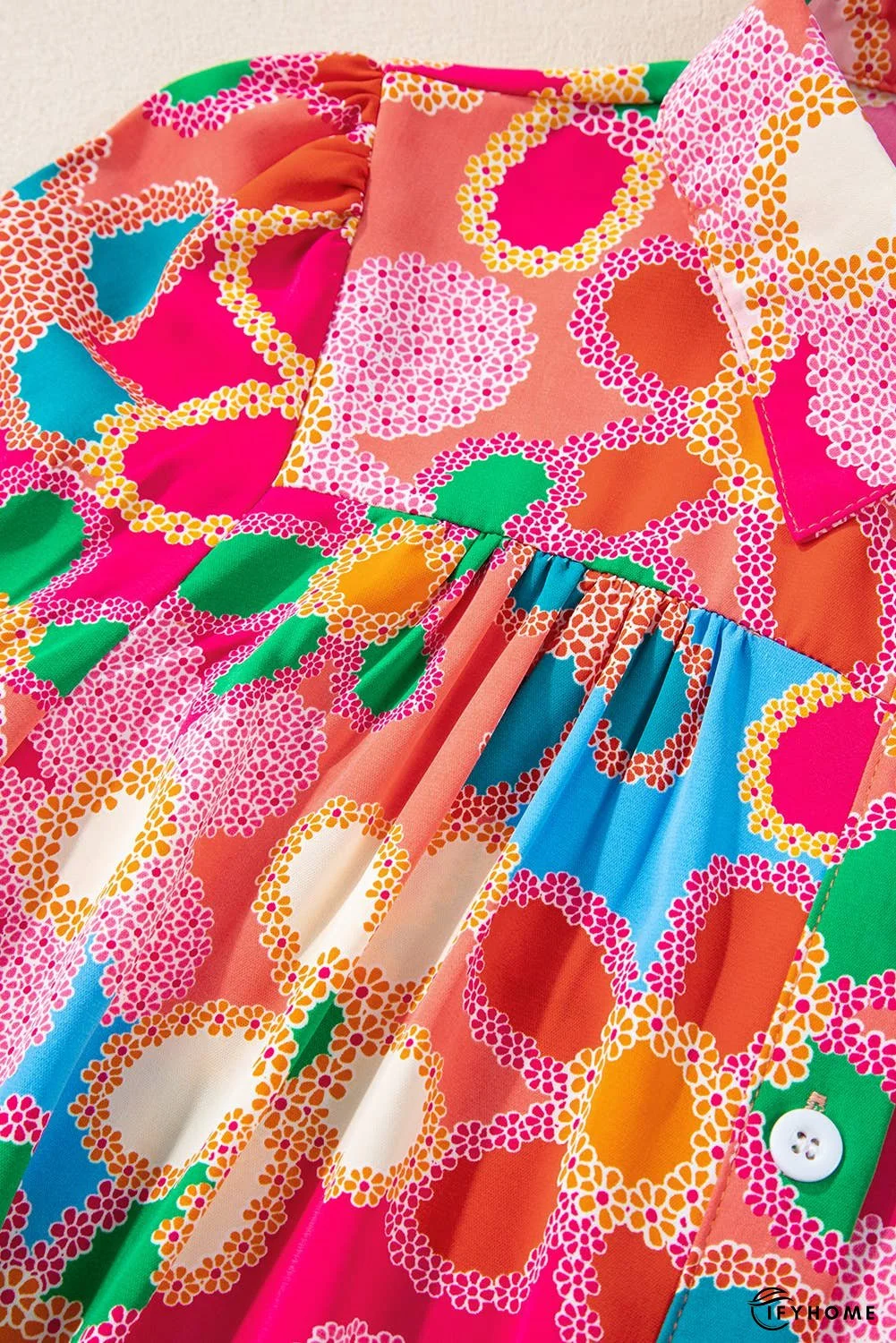 Floral Print Bubble Sleeve Shirt | IFYHOME