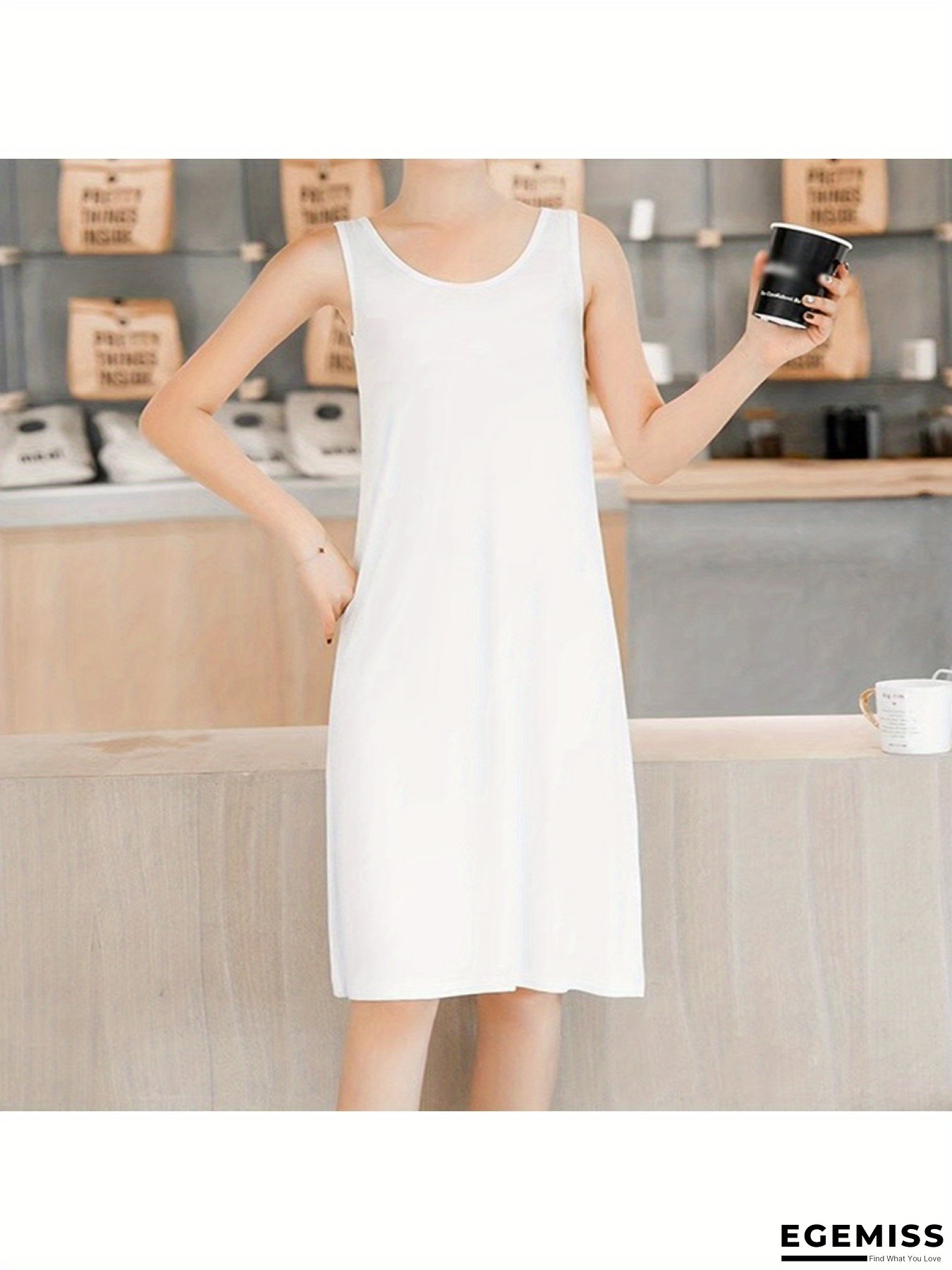 Women's Tank Tops With Built-In Bras, Featuring A Casual Flowy Design, Pleated Camisole Style, Sleeveless Scoop Neck, And A Loose Fit Available In Sizes M To Xxl. | EGEMISS