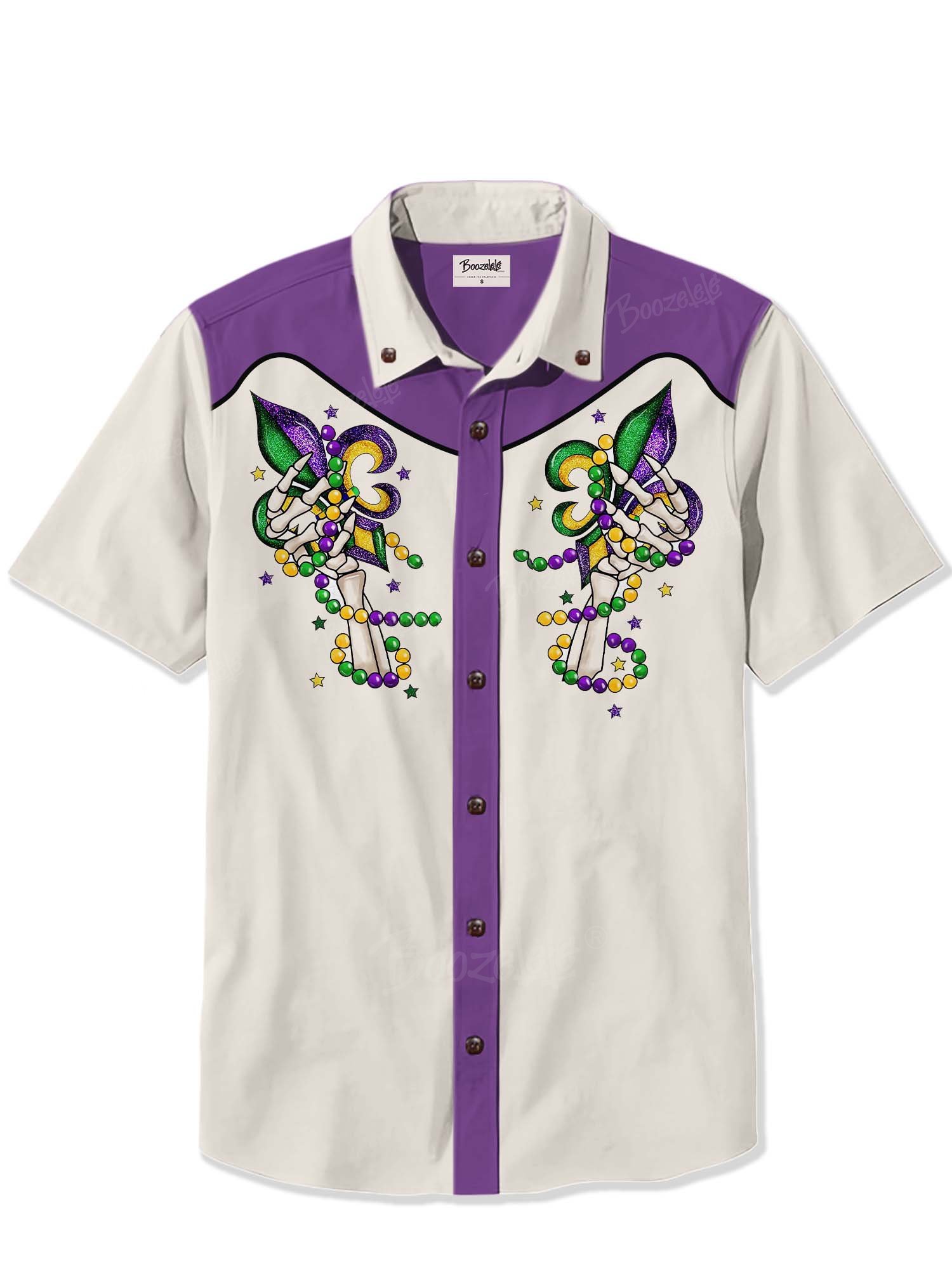 Mardi Gras Skull Hand - 100% Cotton Shirt