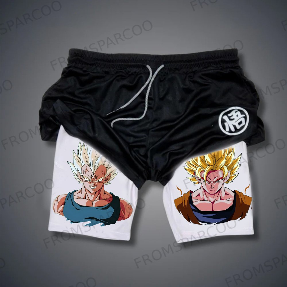 Casual Anime Print Gym Shorts