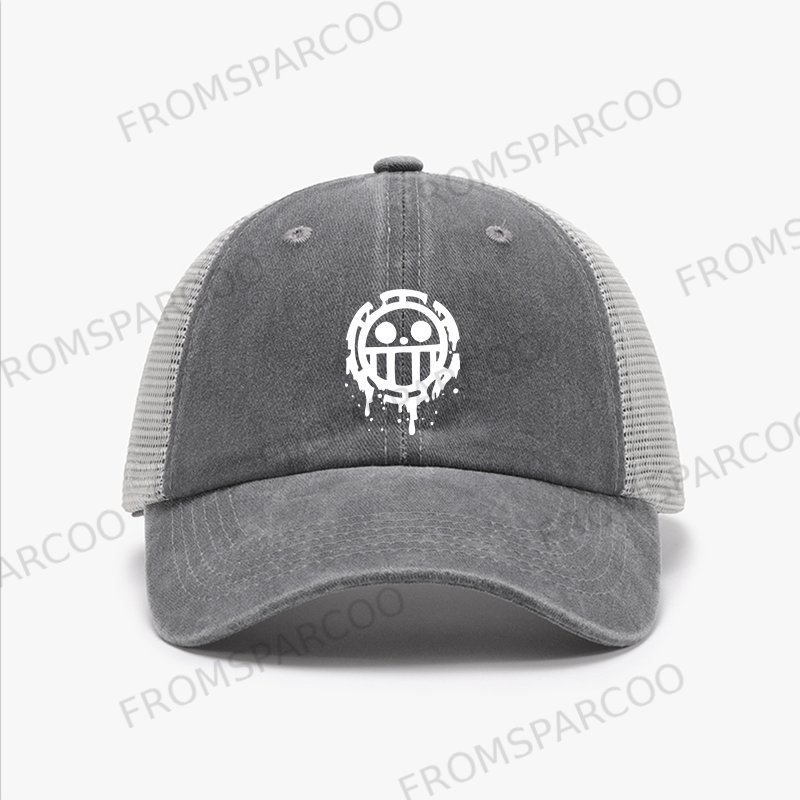 Unisex Anime Simple Print Breathable Mesh Baseball Cap