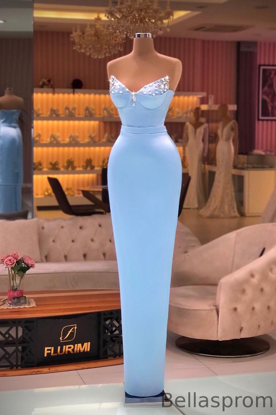 Bellasprom Sweetheart Sleeveless Mermaid Prom Dress With Beads Online Bellasprom