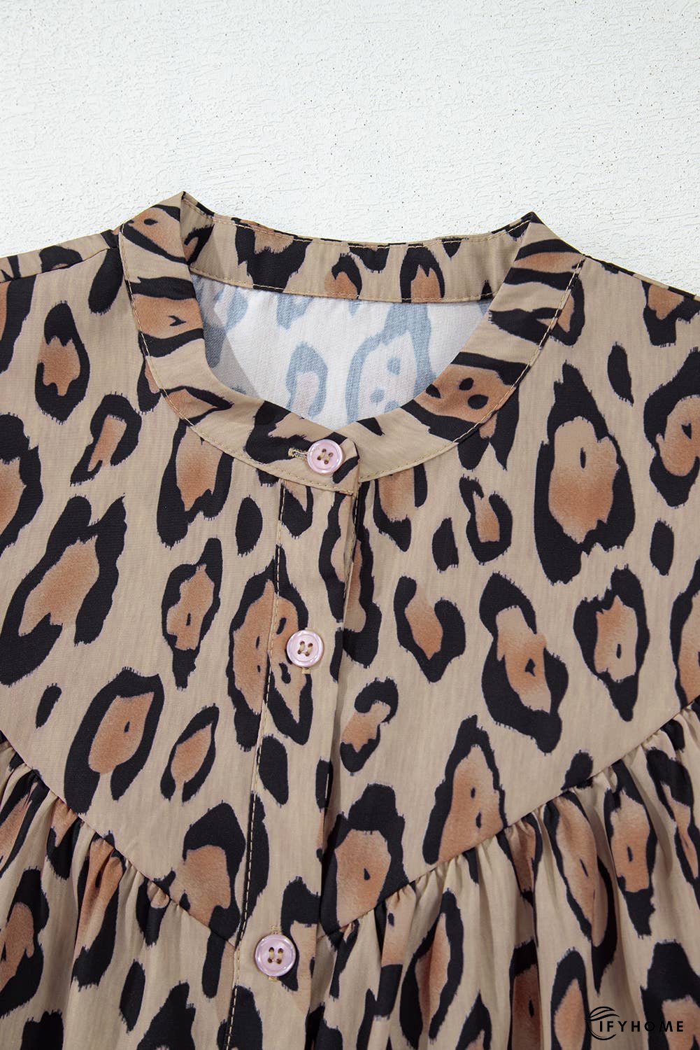 Oversized Leopard Print Balloon Sleeve Casual Shirt | IFYHOME