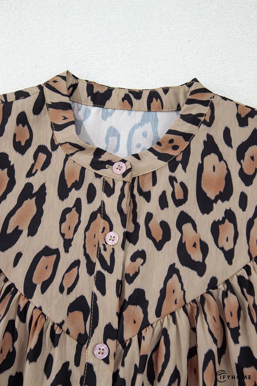 Oversized Leopard Print Balloon Sleeve Casual Shirt | IFYHOME
