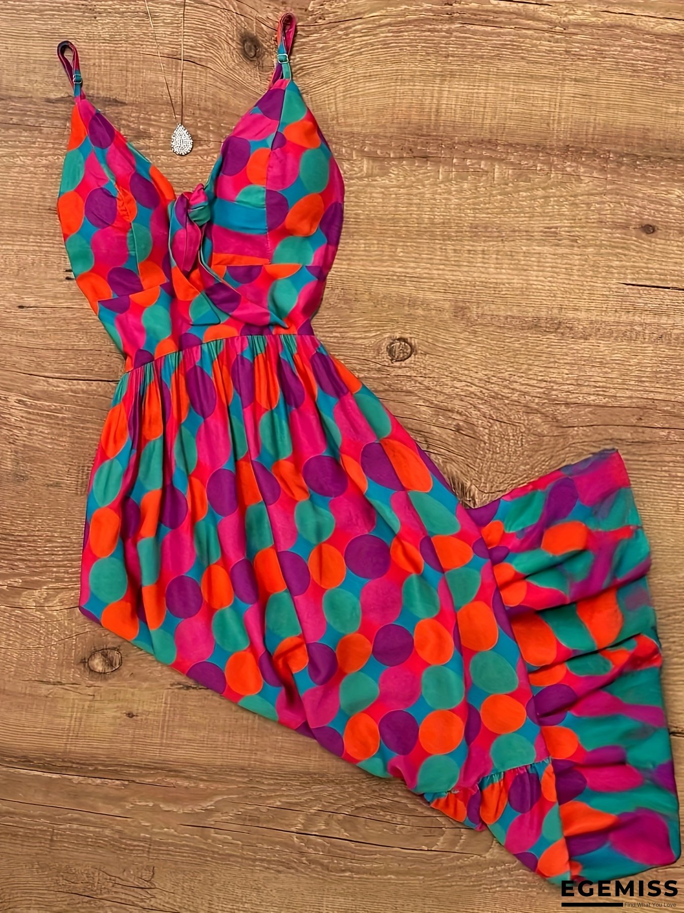 Printed Adjustable Suspender Dress | EGEMISS
