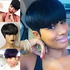 Glueless  Black Short Straight Bob Pixe Cut Hair