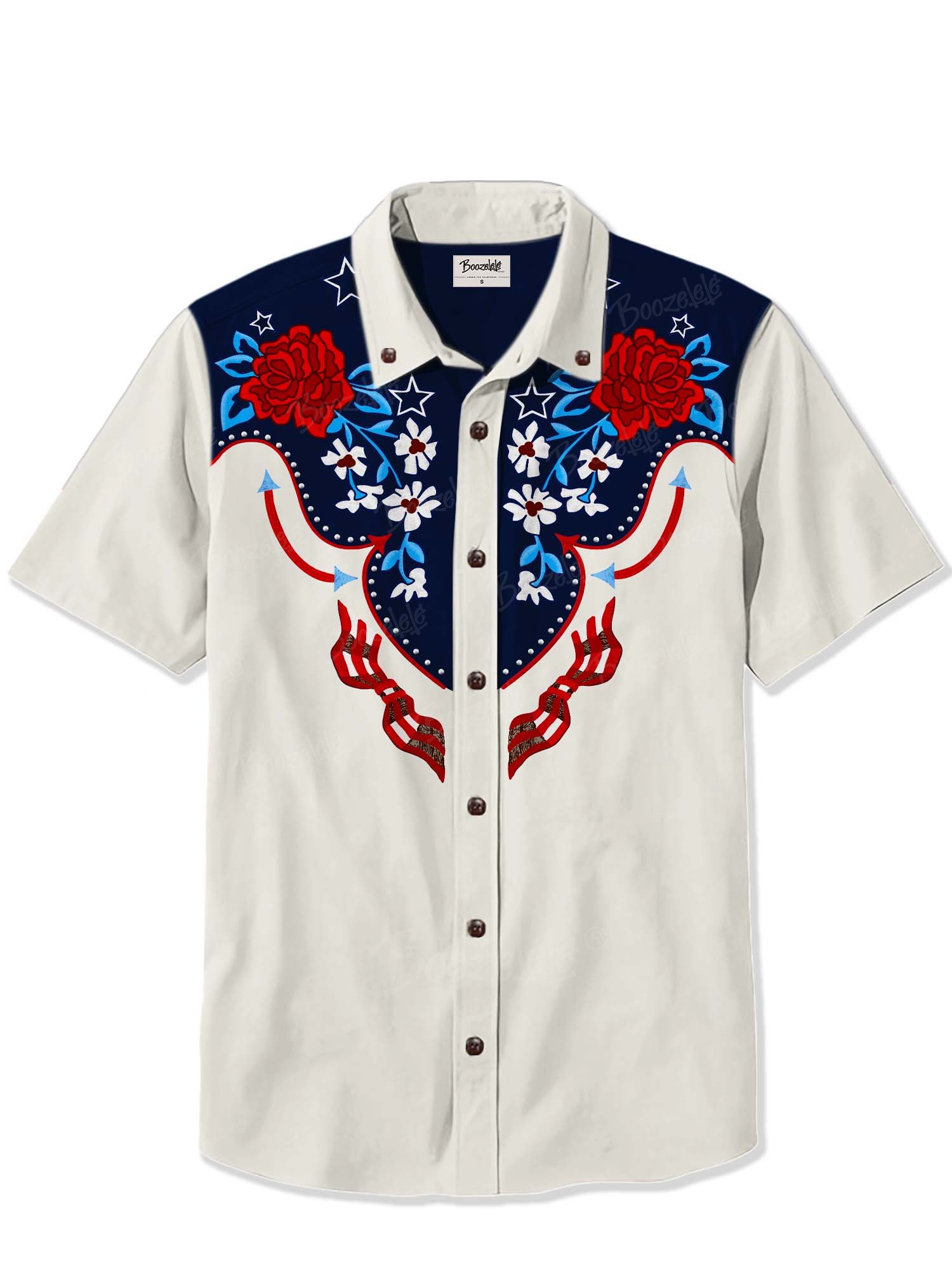 Western Vintage Flower Flag - 100% Cotton Shirt