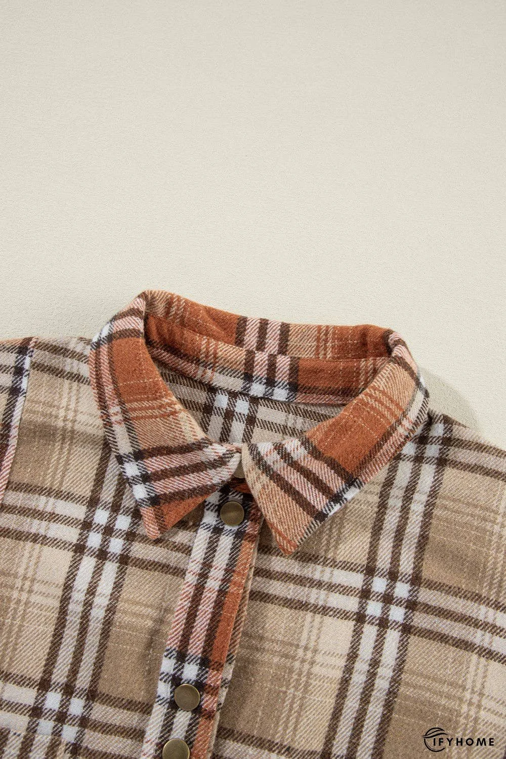 Plaid Snap Down Dropped Shoulder Shacket | IFYHOME