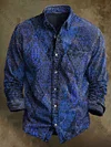 Vintage Ethinic Art Print Long Sleeve Shirt 