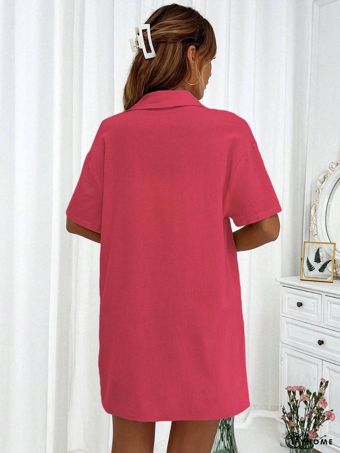 Button Up Half Sleeve Top and Shorts Set | IFYHOME