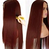 Glueless Brown Kinky straight 200% density glueless brazilian wigs