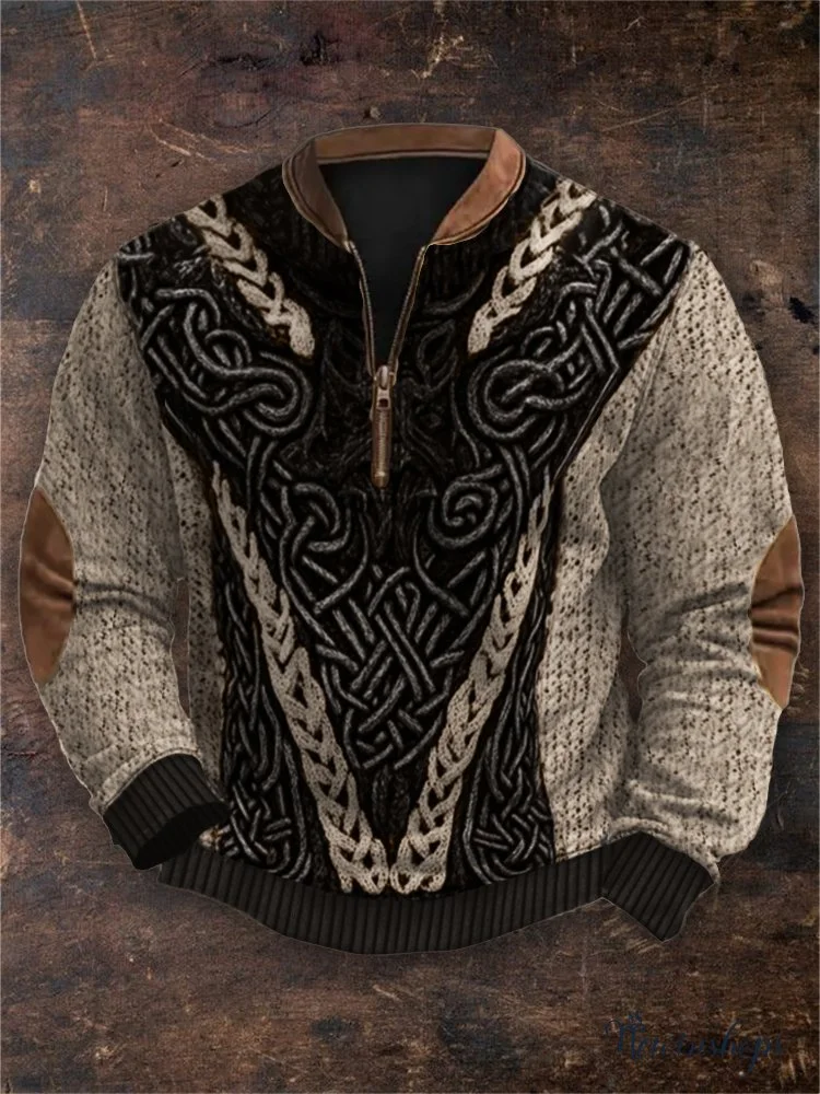 Men's Viking Wolf Inspired Celtic Chunky Cozy Sweatshirt