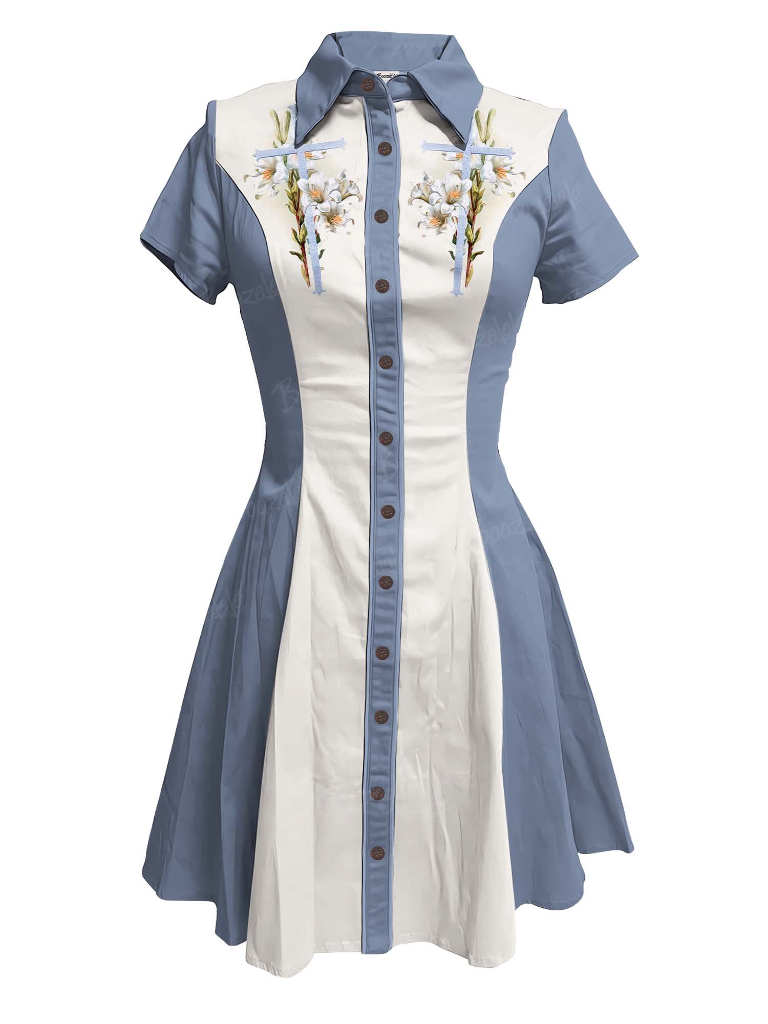 Easter Crosses And Lilies - 100% Cotton Dress