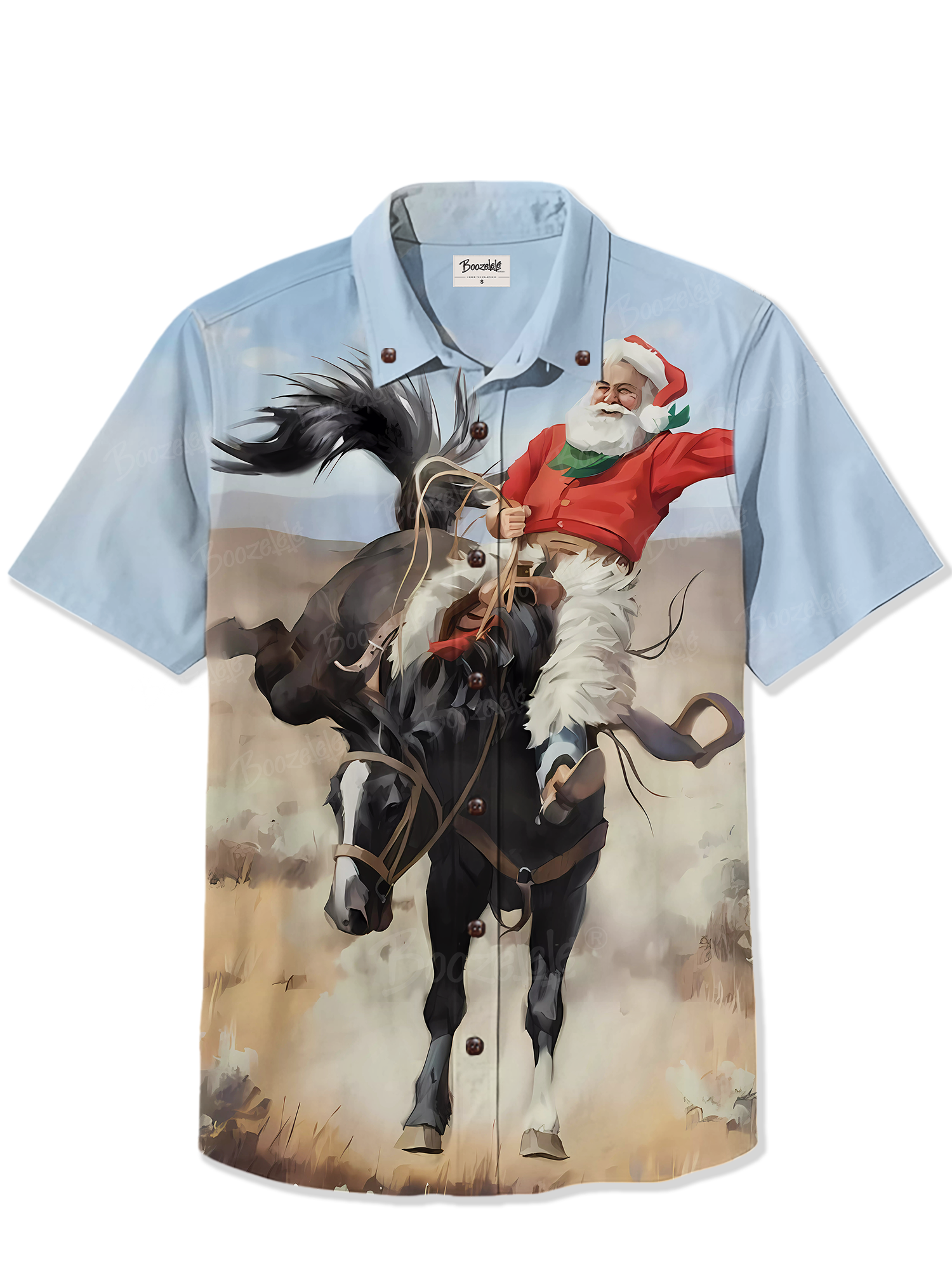 Western Santa Claus Christmas - 100% Cotton Shirt