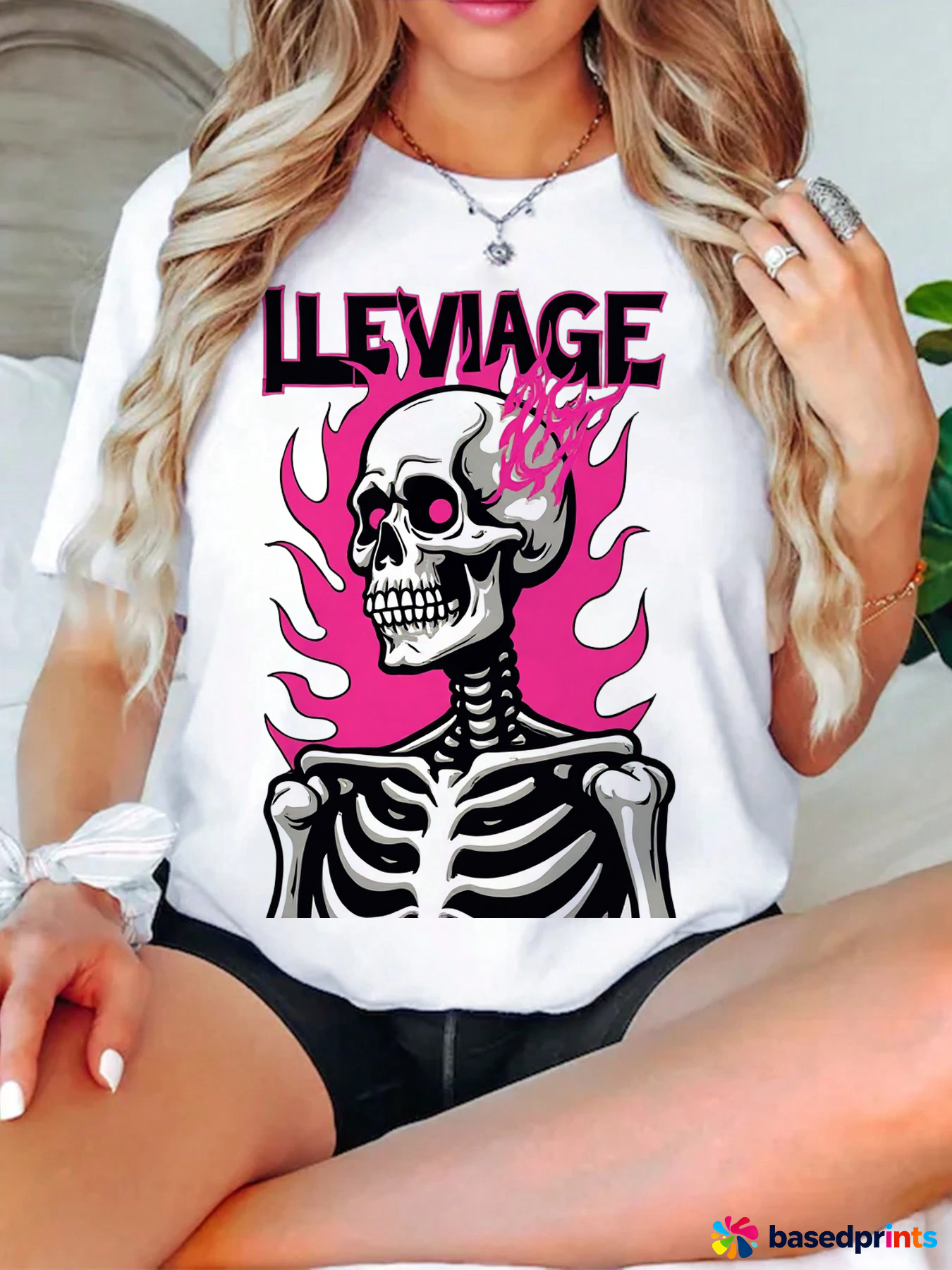 Skeleton T Shirt Women Graphic Tee Casual Short Sleeve Tops