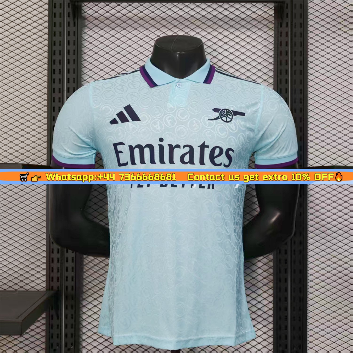 Arsenal 25-26 Light Blue POLO Letter Pattern Special Jersey - Player Version