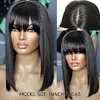 Brown Brazilian Straight Hair BOB Wigs Lady Wig With Bangs
