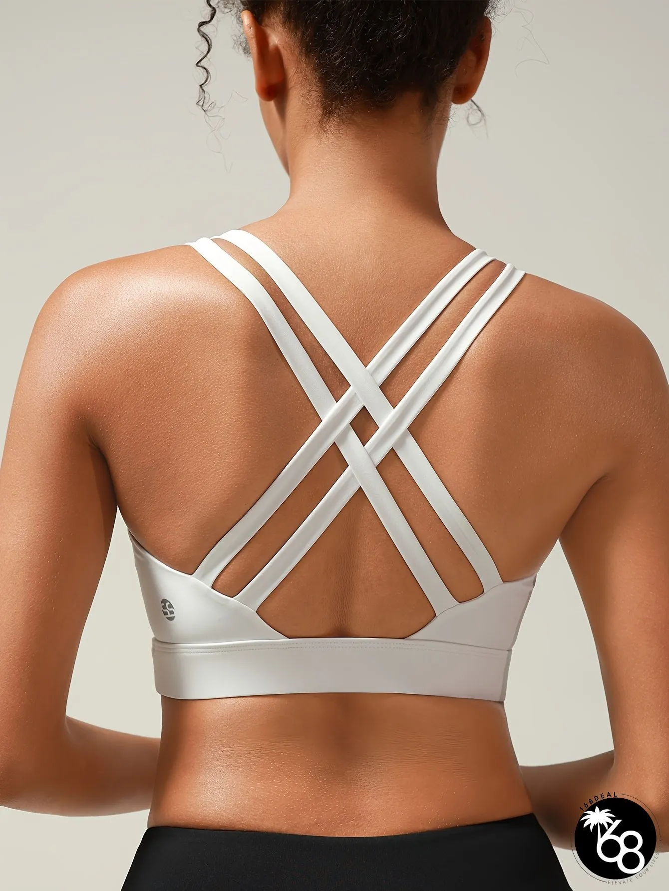 Breathable High-Stretch Womens Medium Support Bras with Criss-Cross Back Straps | 168DEAL