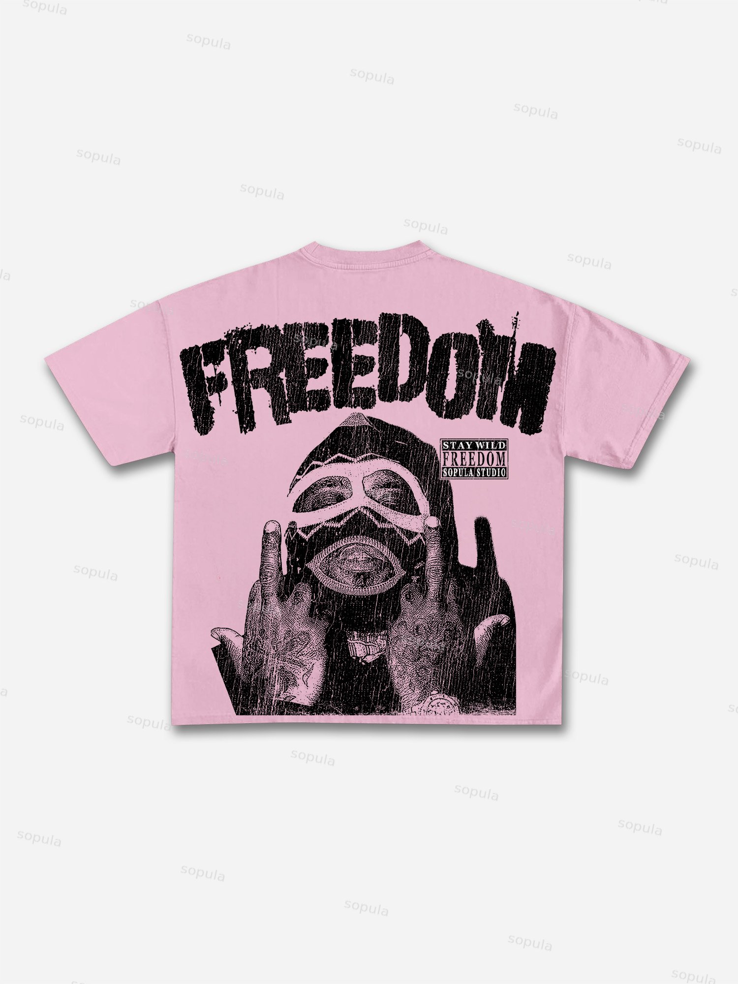 Men's Freedom Street Portrait Print Cotton T-shirt