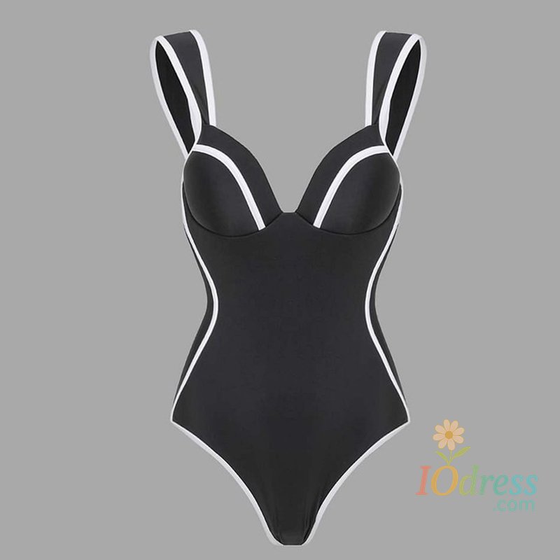 IO Dress 2025 Black White Retro Swimsuit Sexy Chic Swimsuit Women Push Up Swim Suits Female Sliming Brazilian Biquini Bodysuit Beachwear