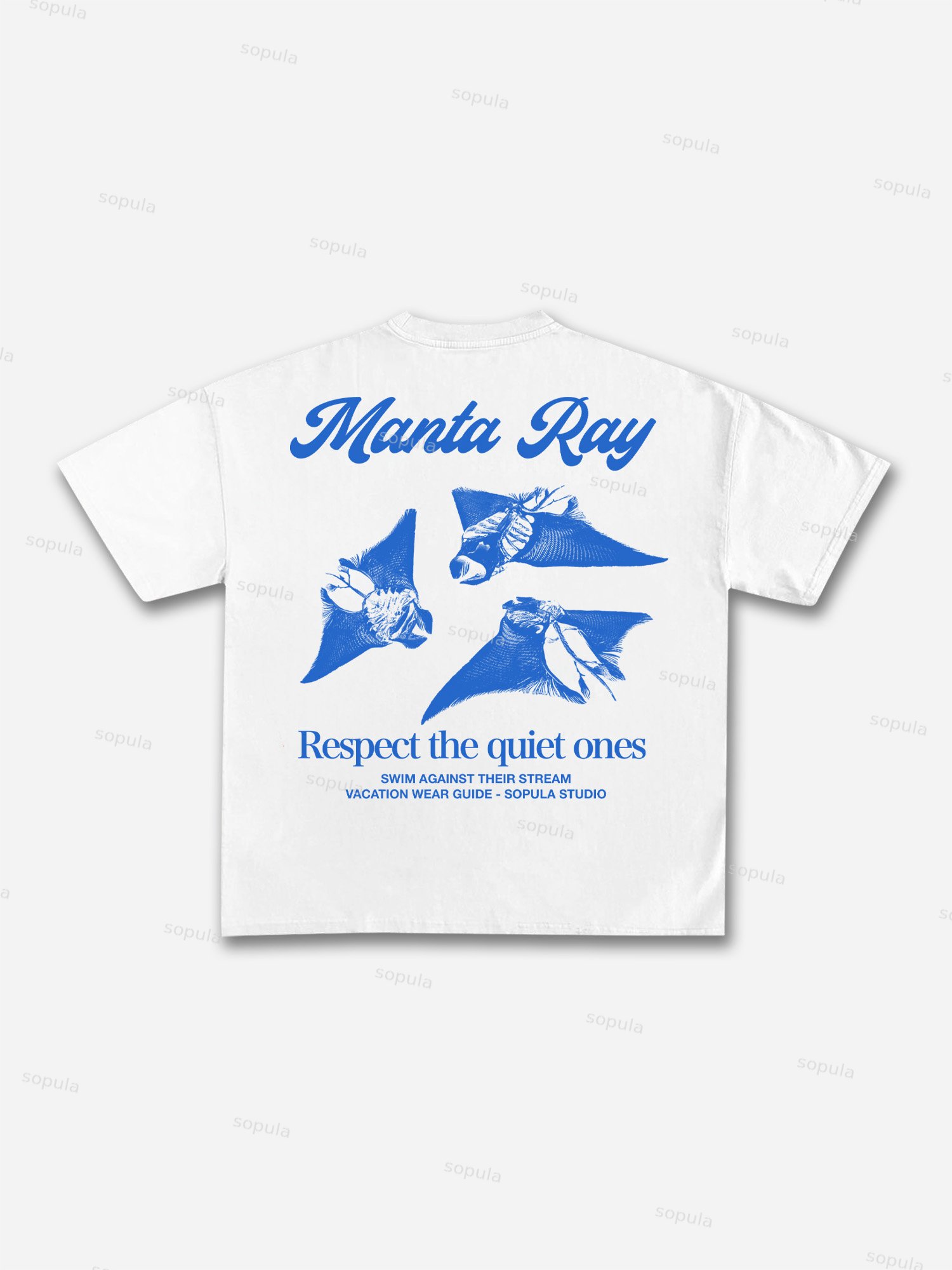 Sea Animals - Manta Ray Vacation Wear Guide Graphic Cotton T-shirt