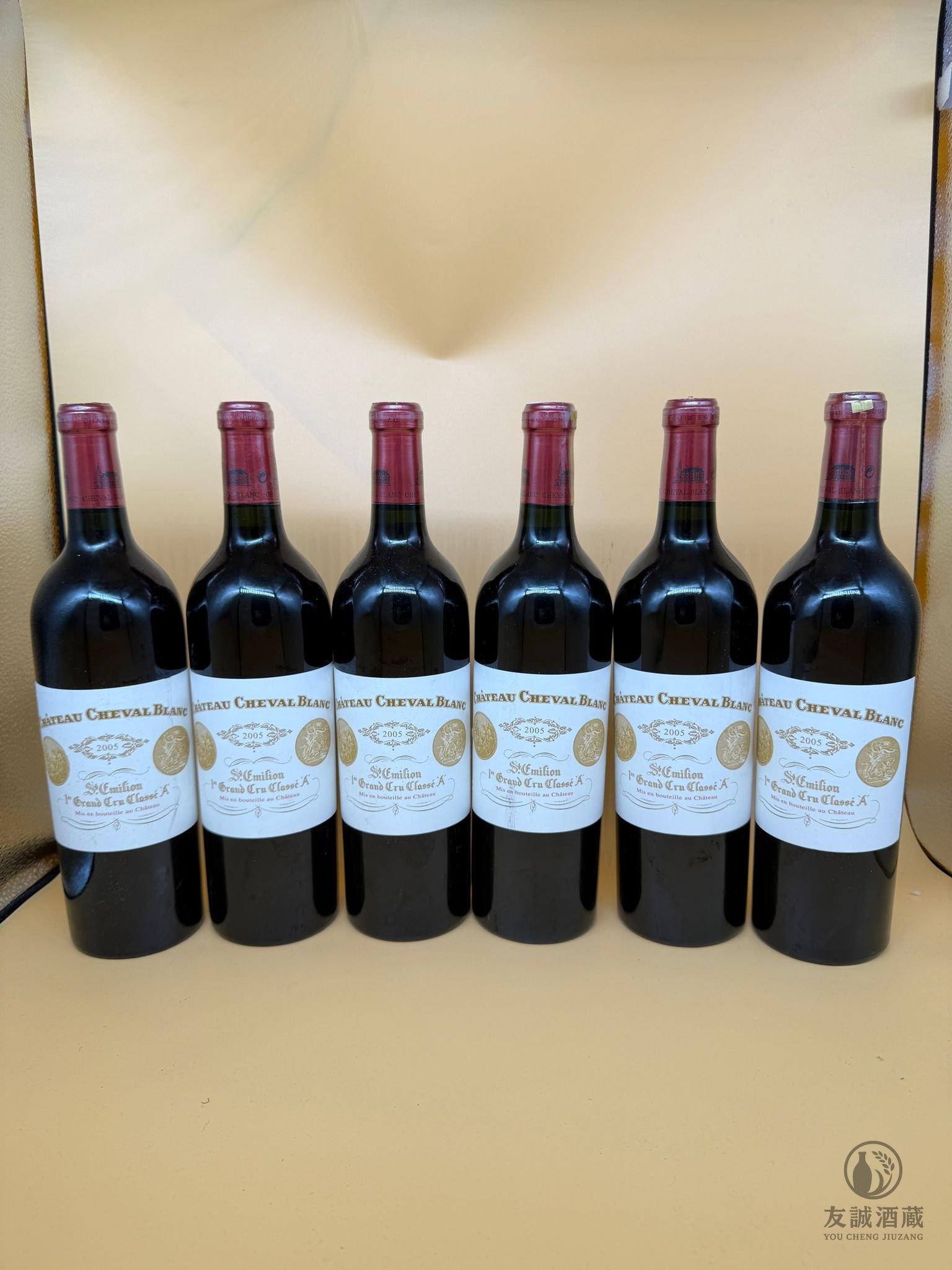 【0034】白馬 Cheval Blanc 2005｜六支裝｜一支標微污｜套裝 友誠酒藏
