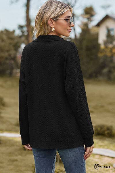 Johnny Collar Dropped Shoulder Blouse | IFYHOME