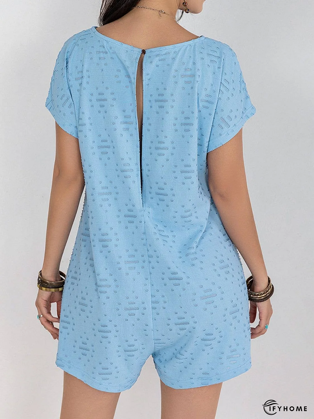 Round Neck Short Sleeve Romper | IFYHOME