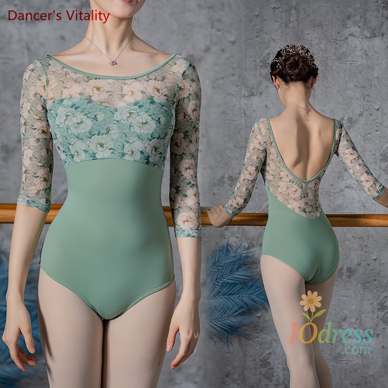 IO Dress ballet dance leotard dress for women body suit printed top one-piece gymnastic aerial yoga practice set yoga ballet for girls