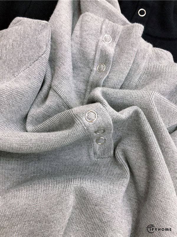 Casual Skinny Loose Solid Color Lapel Collar Pullovers | IFYHOME