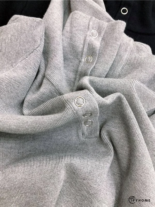 Casual Skinny Loose Solid Color Lapel Collar Pullovers | IFYHOME