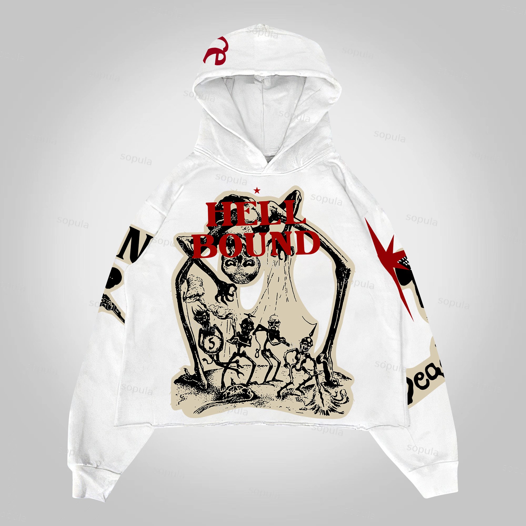 Sopula Punk Mummy Vintage Graphic Oversized Hoodie