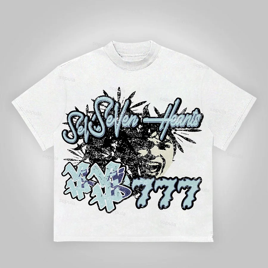 Sopula Unisex Seven Heart Graphic Cotton Cropped T-Shirt