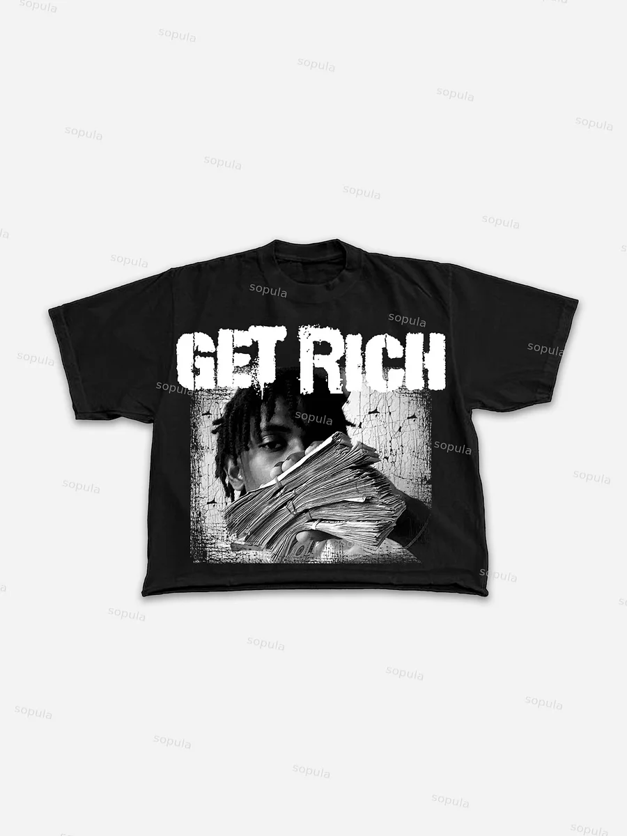 Get Rich Portrait Graphic Print Cropped T-shirt