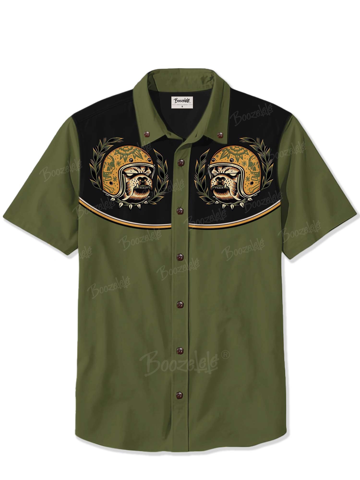 Dog With A Motorcycle Helmet - 100% Cotton Shirt