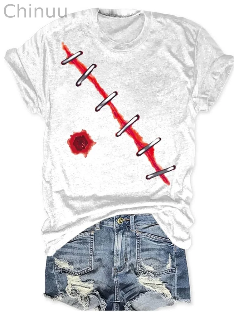 Women'S Shooting Scar Crewneck Print T-Shirt