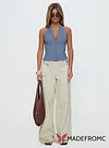 Paltrow Mid Rise Wide Leg Cargo Jeans Cream