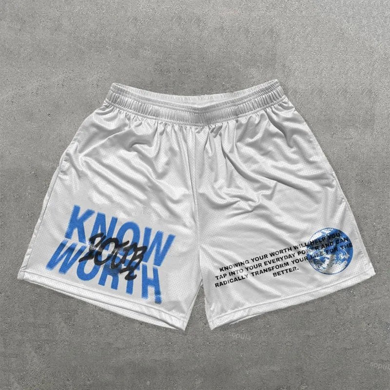 Sopula Know Your Worth Print Mesh Shorts