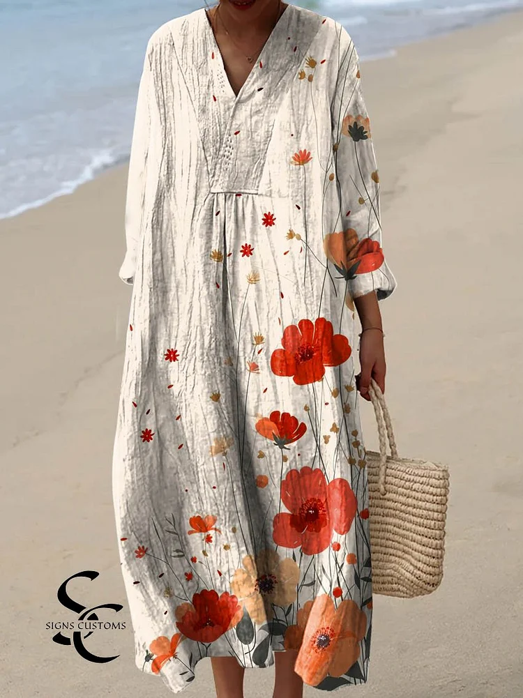 Lovely Floral Pattern Print Dress for Everyday Wear