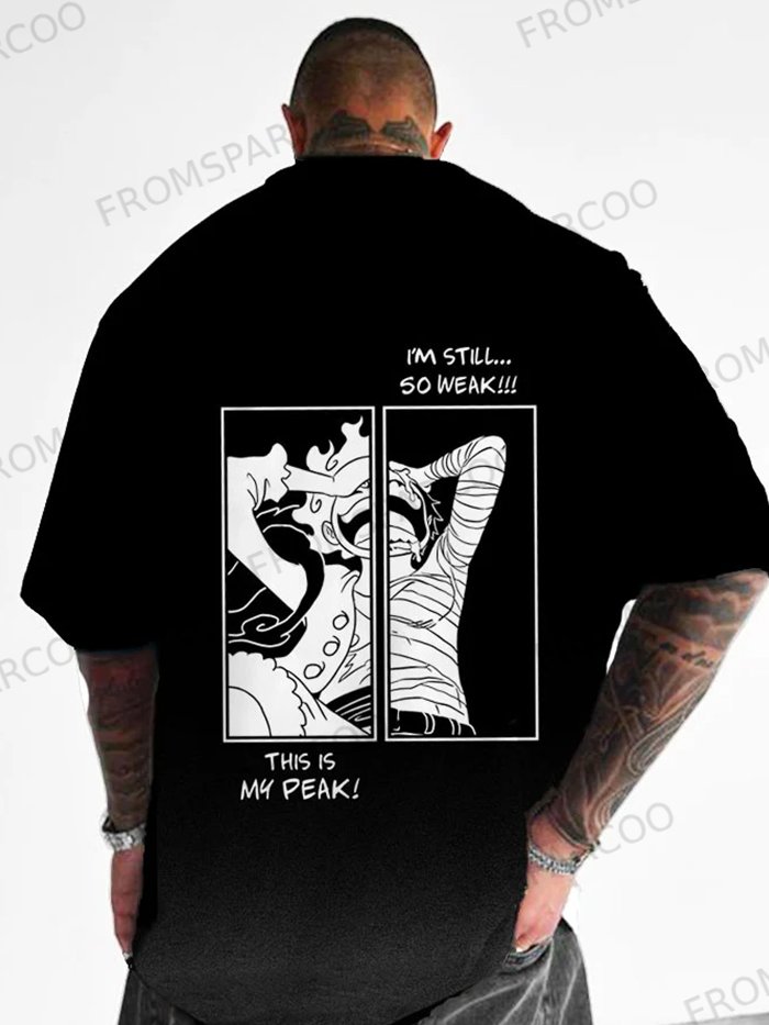 Oversized Loose Anime Simple Print T-shirt