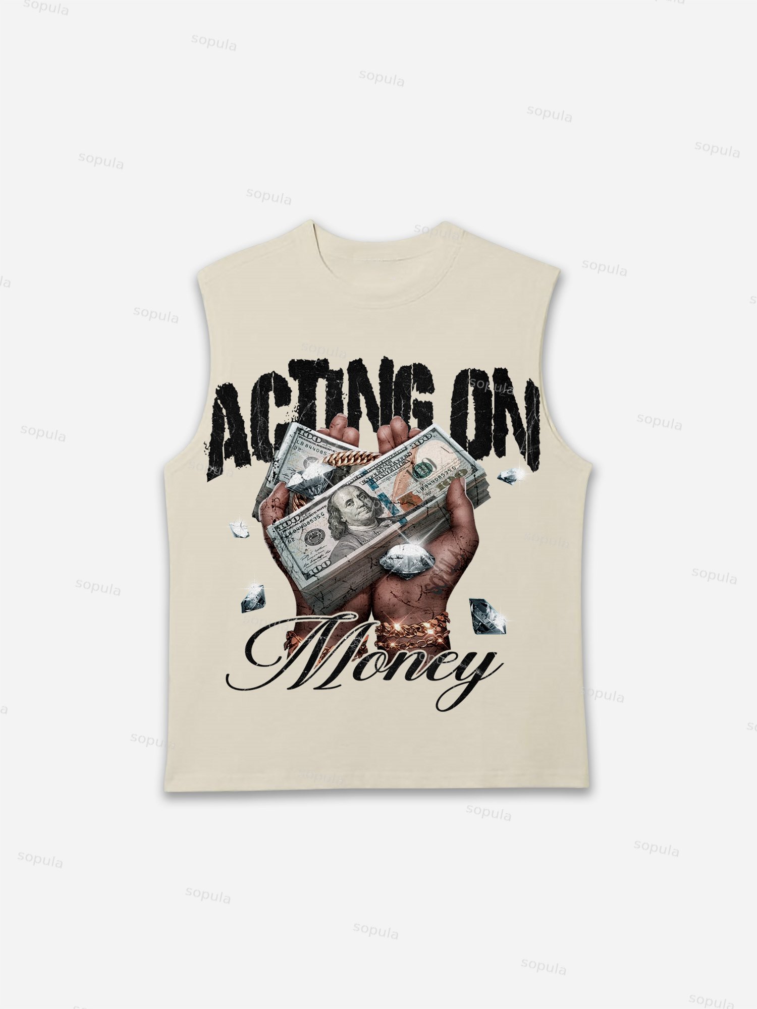 In God We Trust, In Cash We Move Vintage Graphic Tank Top